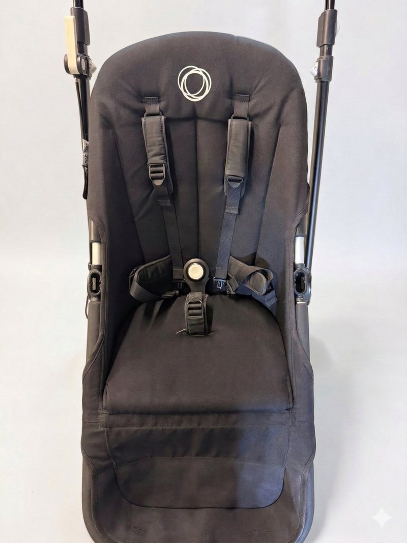 Buggy seat fabric after professional buggy cleaning &mdash; spotless